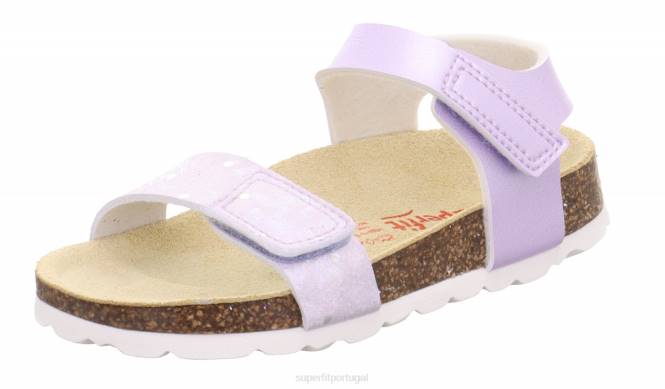 Superfit roxo crianças fussbettpantoffel - sandália com fecho de velcro JFFX553