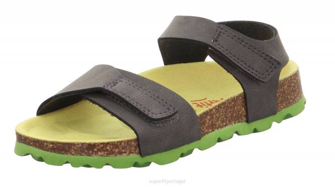 Superfit verde acinzentado crianças fussbettpantoffel - sandália com fecho de velcro JFFX575