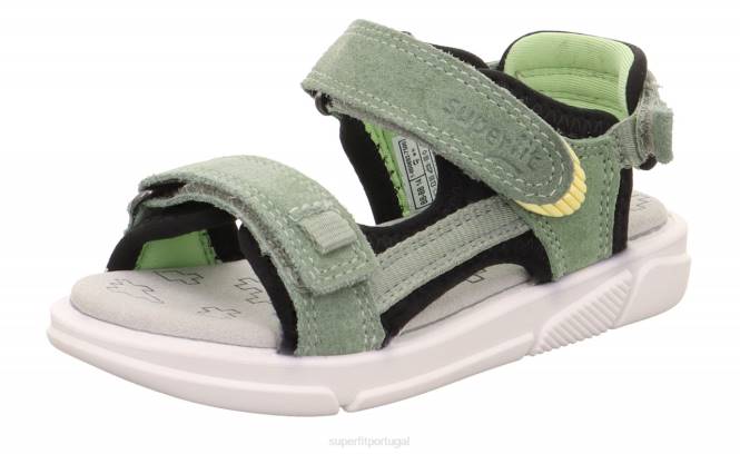 Superfit verde claro/preto crianças pixie - sandália com fecho de velcro JFFX676