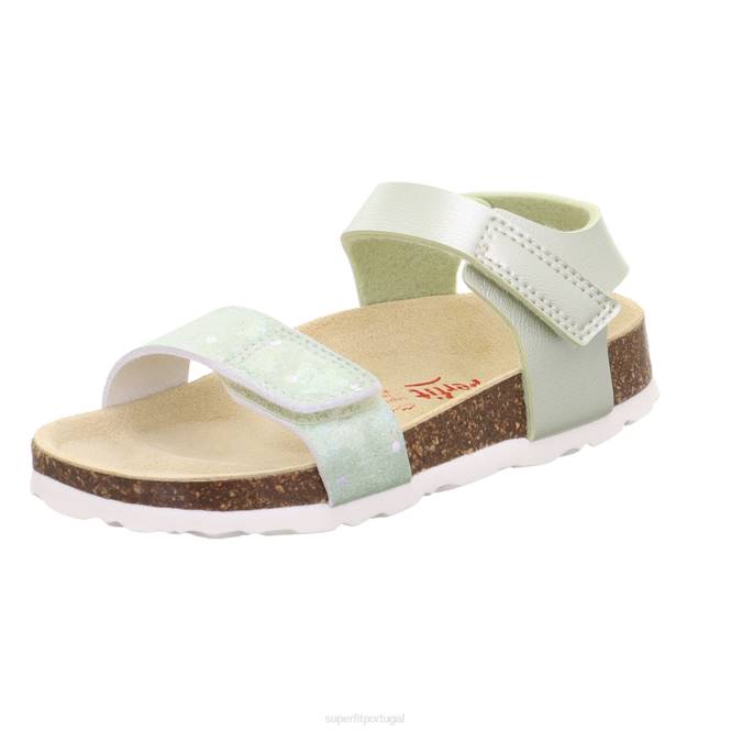 Superfit verde crianças fussbettpantoffel - sandália com fecho de velcro JFFX548