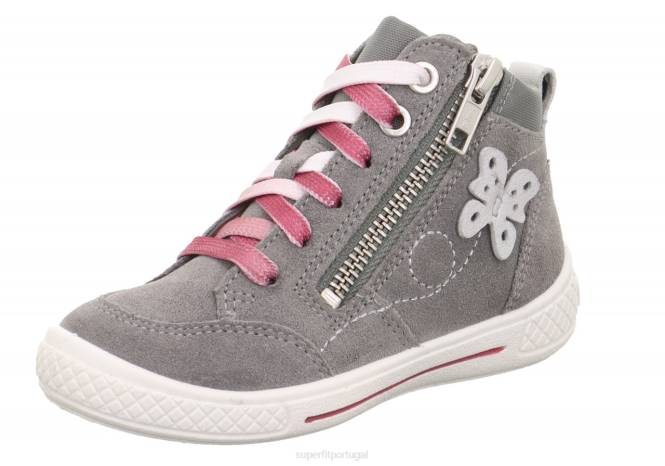 Superfit cinza claro crianças tensy - tênis cano alto com zíper JFFX827