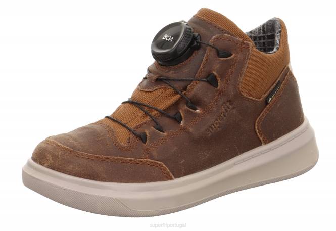 Superfit marrom crianças cosmo - tênis cano alto com sistema boa fit JFFX843