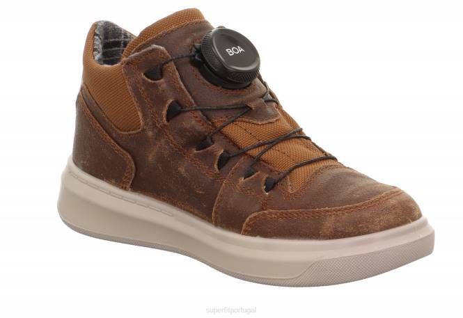 Superfit marrom crianças cosmo - tênis cano alto com sistema boa fit JFFX843
