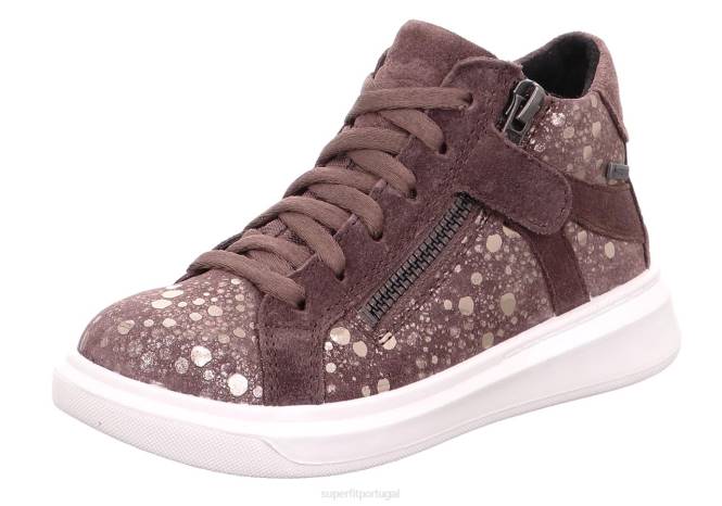 Superfit roxo/prata crianças cosmo - tênis cano alto com zíper JFFX867