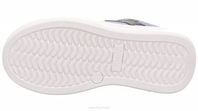 Superfit Branco azulado crianças cosmo - tênis baixo com cadarço JFFX813