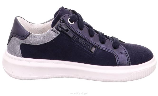 Superfit azul/cinza claro crianças cosmo - tênis baixo com cadarço JFFX784