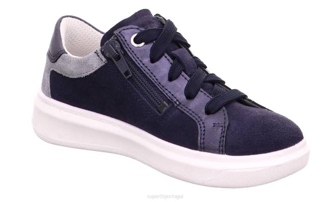 Superfit azul/cinza claro crianças cosmo - tênis baixo com cadarço JFFX784