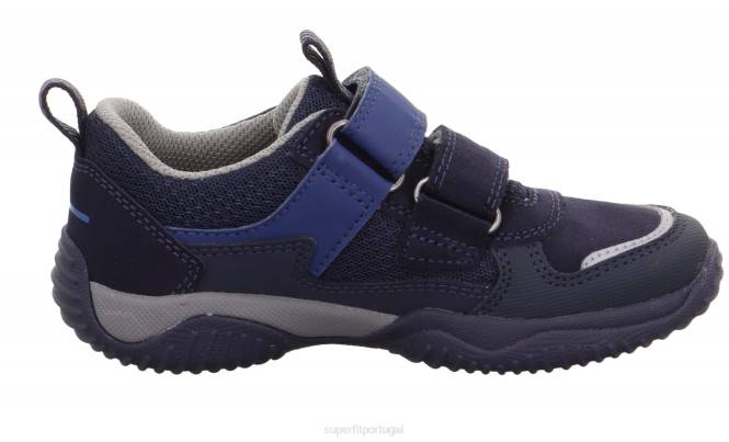 Superfit azul/cinza claro crianças storm - tênis cano baixo com velcro JFFX823
