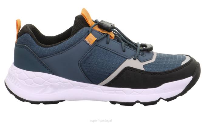 Superfit azul/laranja crianças passeio livre - tênis baixo com fecho de liberação rápida JFFX895