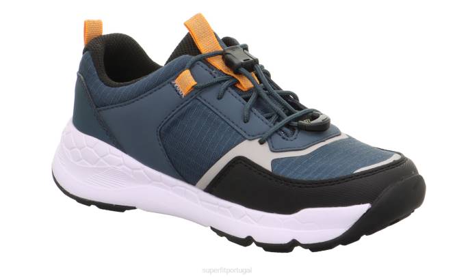 Superfit azul/laranja crianças passeio livre - tênis baixo com fecho de liberação rápida JFFX895