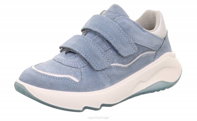 Superfit azul/prata crianças melody - tênis cano baixo com velcro JFFX820