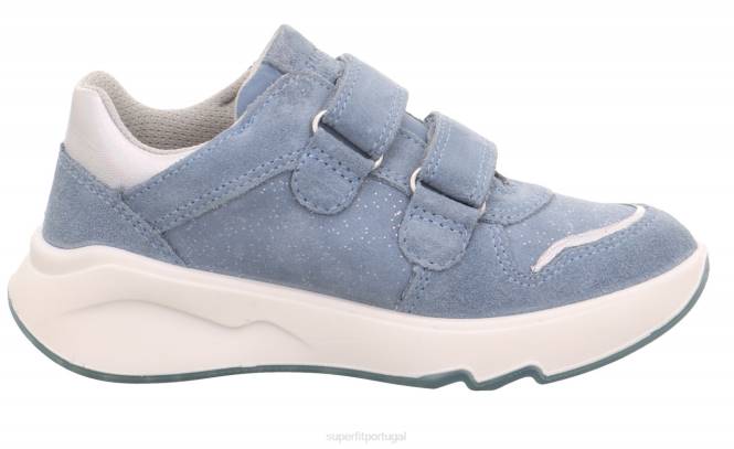 Superfit azul/prata crianças melody - tênis cano baixo com velcro JFFX820