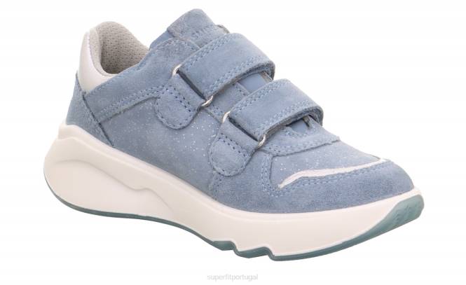 Superfit azul/prata crianças melody - tênis cano baixo com velcro JFFX820