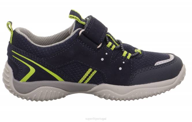 Superfit azul/verde claro crianças storm - tênis cano baixo com velcro JFFX796
