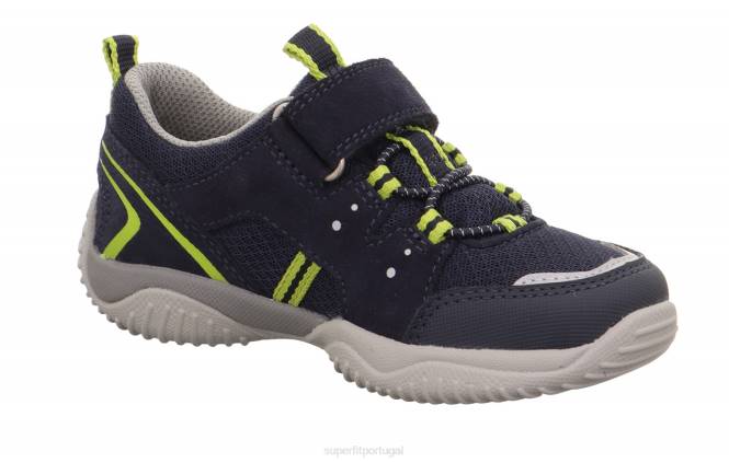 Superfit azul/verde claro crianças storm - tênis cano baixo com velcro JFFX796