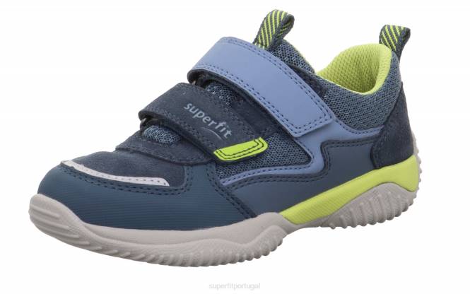 Superfit azul/verde claro crianças storm - tênis cano baixo com velcro JFFX834