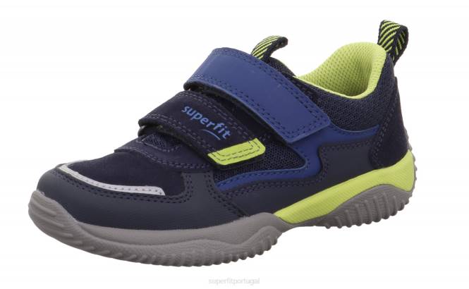 Superfit azul/verde claro crianças storm - tênis cano baixo com velcro JFFX858