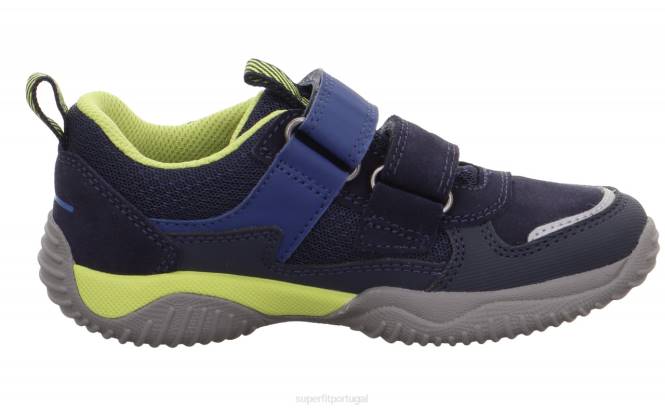 Superfit azul/verde claro crianças storm - tênis cano baixo com velcro JFFX858