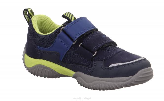 Superfit azul/verde claro crianças storm - tênis cano baixo com velcro JFFX858