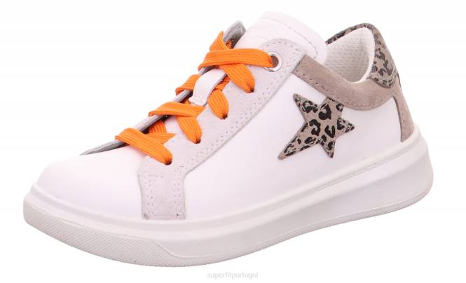 Superfit branco crianças cosmo - tênis baixo com cadarço JFFX797