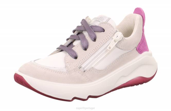 Superfit branco crianças melody - tênis cano baixo com zíper JFFX829