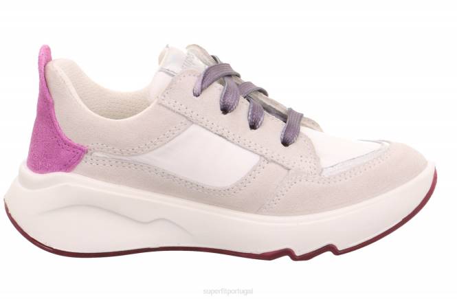 Superfit branco crianças melody - tênis cano baixo com zíper JFFX829