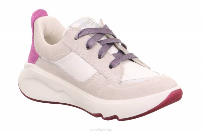 Superfit branco crianças melody - tênis cano baixo com zíper JFFX829