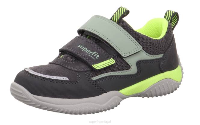 Superfit cinza/amarelo crianças storm - tênis cano baixo com velcro JFFX774