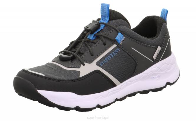 Superfit cinza azulado crianças passeio livre - tênis baixo com fecho de liberação rápida JFFX888
