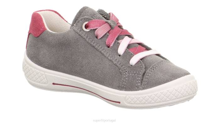 Superfit cinza claro crianças tensy - tênis cano baixo com zíper JFFX798