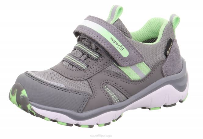 Superfit cinza claro/verde claro crianças sport5 - tênis baixo com fecho de velcro JFFX826