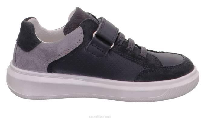 Superfit cinza crianças cosmo - tênis baixo com velcro JFFX810