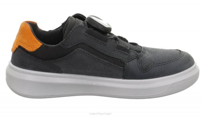 Superfit cinza/laranja crianças cosmo - tênis cano baixo com sistema boa fit JFFX832