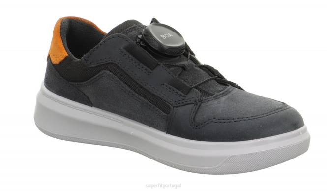 Superfit cinza/laranja crianças cosmo - tênis cano baixo com sistema boa fit JFFX832