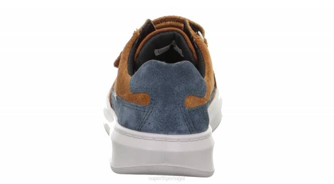 Superfit marrom/azul crianças cosmo - tênis baixo com velcro JFFX781