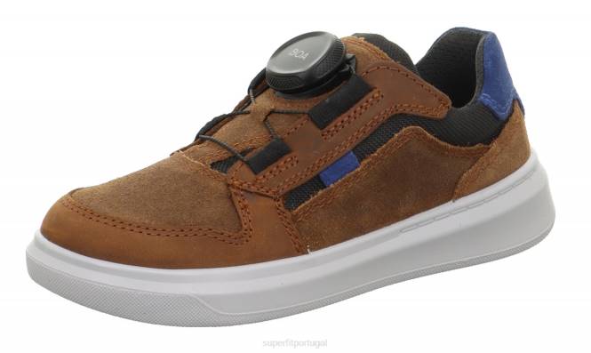 Superfit marrom/azul crianças cosmo - tênis cano baixo com sistema boa fit JFFX815