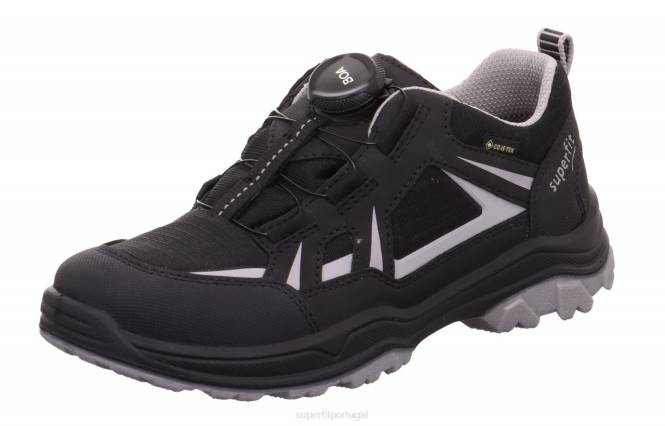 Superfit preto/cinza claro crianças jupiter - tênis cano baixo com sistema boa fit JFFX889