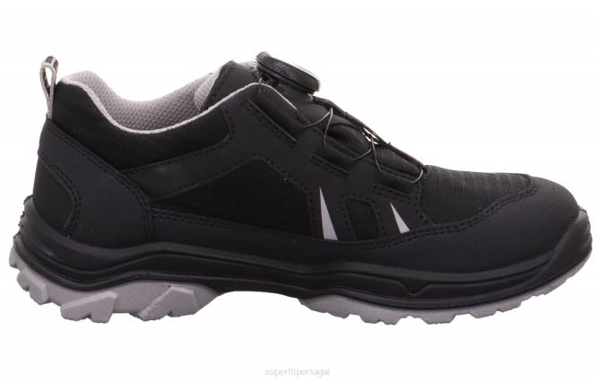 Superfit preto/cinza claro crianças jupiter - tênis cano baixo com sistema boa fit JFFX889