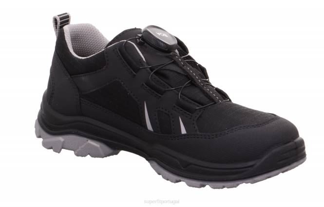Superfit preto/cinza claro crianças jupiter - tênis cano baixo com sistema boa fit JFFX889
