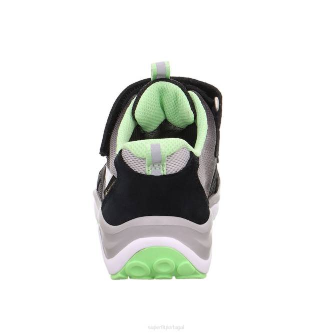 Superfit preto/verde claro crianças sport5 - tênis baixo com fecho de velcro JFFX794