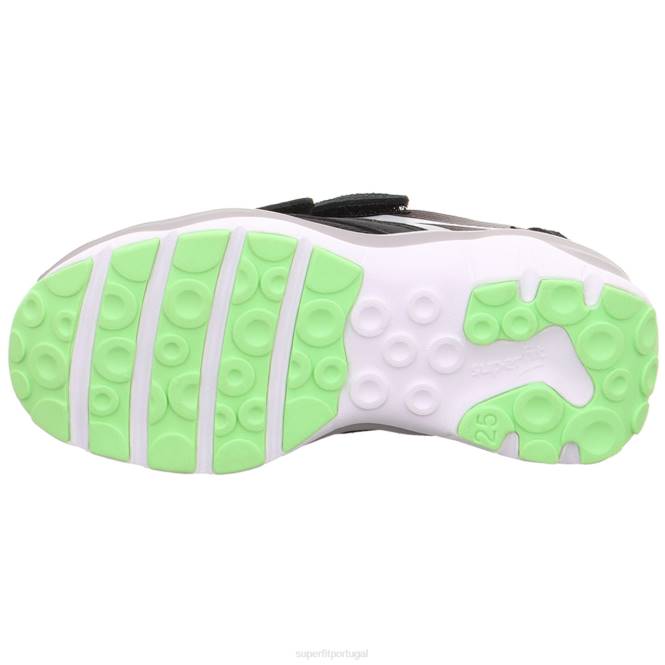 Superfit preto/verde claro crianças sport5 - tênis baixo com fecho de velcro JFFX794