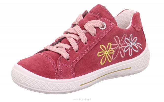 Superfit rosa crianças tensy - tênis cano baixo com cadarço JFFX831