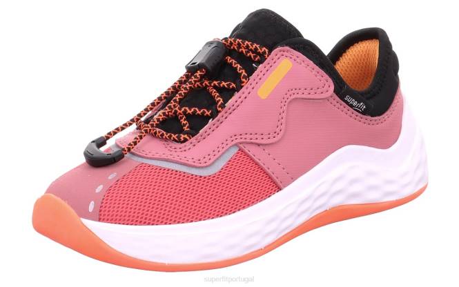 Superfit rosa/laranja crianças bounce - tênis baixo com fecho de liberação rápida JFFX785