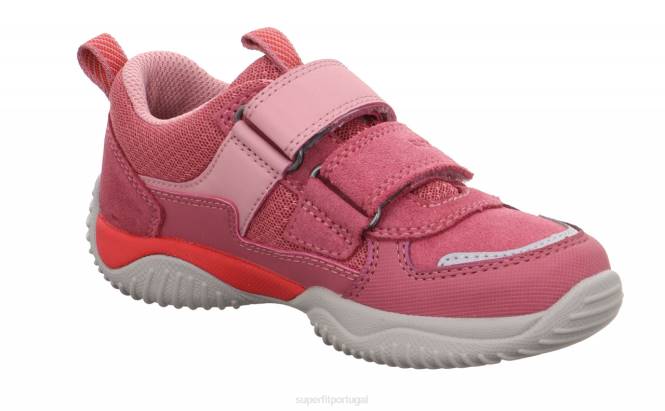 Superfit rosa/vermelho crianças storm - tênis cano baixo com velcro JFFX806