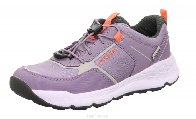 Superfit roxo/laranja crianças passeio livre - tênis baixo com fecho de liberação rápida JFFX898