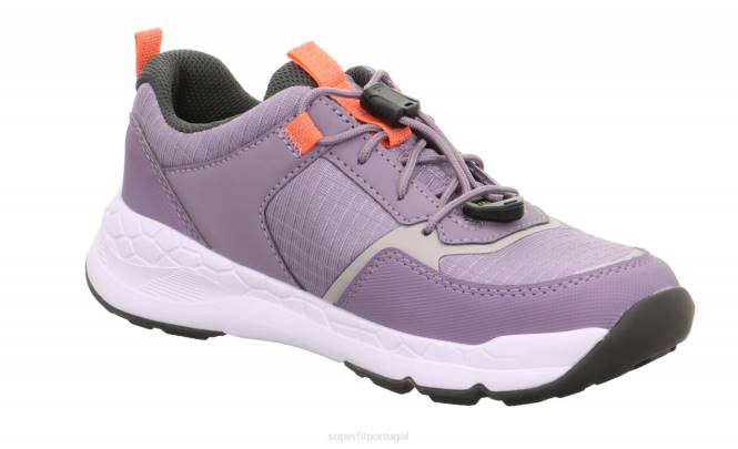 Superfit roxo/laranja crianças passeio livre - tênis baixo com fecho de liberação rápida JFFX898