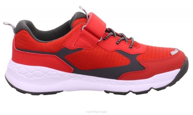 Superfit vermelho/cinza crianças free ride - tênis cano baixo com fecho de velcro JFFX890