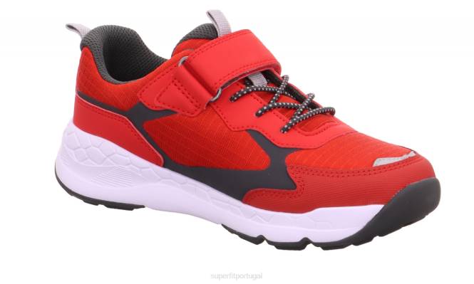 Superfit vermelho/cinza crianças free ride - tênis cano baixo com fecho de velcro JFFX890